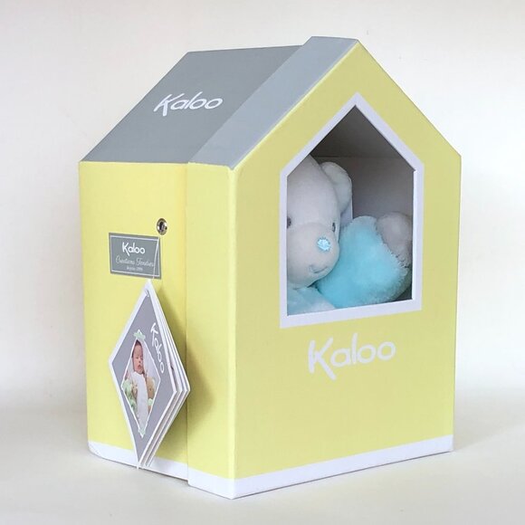 Kaloo Brand New Small Bear Blue Aqua & Cream Pastel Plush Stuffed  Animal  🧸🤍 - Picture 8 of 10